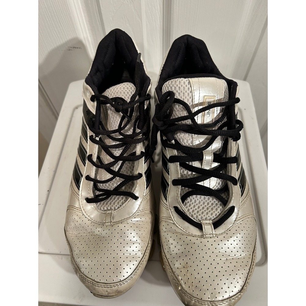 Adidas Bounce Mens Size 12 White Black Low Top Sneakers Running Shoes‎
